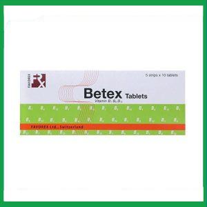 Betex Tablets trị thiếu các vitamin B1, B6, B12 (5 vỉ x 10 viên)