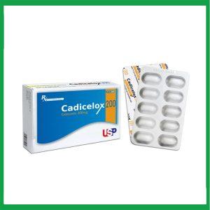 Thuốc Cadicelox 200 US điều trị triệu chứng bệnh lý viêm cột sống dính khớp, thoái hoá khớp, viêm khớp dạng thấp (Hộp 3 vỉ x 10 viên)