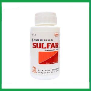 Thuốc bột Sulfar trị nhiễm trùng các vết thương, vết bỏng, mụn lở  (8g)