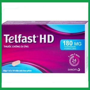 Thuốc Telfast HD 180mg điều trị viêm mũi dị ứng, mày đay (1 vỉ x 10 viên)