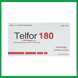 Thuốc Telfor 180 DHG điều trị triệu chứng của bệnh mày đay (2 vỉ x 10 viên)