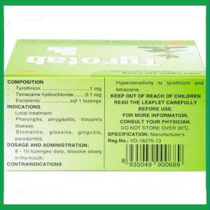 Nhà Thuốc Tiến Thành - Viên ngậm Tyrotab trị viêm họng, viêm amidan (10 vỉ x 8 viên) 3 Nhà Thuốc Tiến Thành - Tyrotab 2