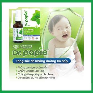 Nhà Thuốc Tiến Thành - Xit họng húng chanh Dr.Papie hỗ trợ bệnh hô hấp, long đờm, giảm ho, đau họng, amidan 1 Nhà Thuốc Tiến Thành - Xit hong Dr .papie 2