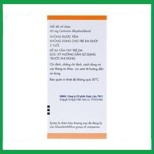 Nhà Thuốc Tiến Thành - Dung dịch uống Zyrtec GSK giảm viêm mũi dị ứng, mày đay (60ml) 2 Nhà Thuốc Tiến Thành - Zyrtec 1