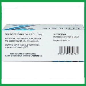 Nhà Thuốc Tiến Thành - Thuốc Zyzocete Thephaco giảm viêm mũi dị ứng, mày đay (10 vỉ x 10 viên) 1 Nhà Thuốc Tiến Thành - Zyzocete 1