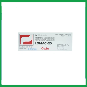 Thuốc Lomac-20 Cipla điều trị viêm loét dạ dày - tá tràng, trào ngược thực quản (10 vỉ x 10 viên)