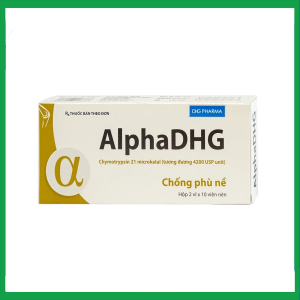 Thuốc AlphaDHG 4200 điều trị phù nề sau chấn thương, phẫu thuật, bỏng (2 vỉ x 10 viên)