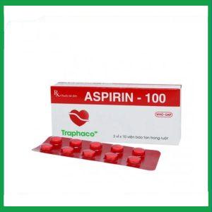 Thuốc Aspirin 100mg phòng ngừa nhồi máu cơ tim, đột quỵ (3 vỉ x 10 viên)
