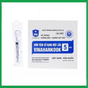 Nhà Thuốc Tiến Thành - Bơm tiêm sử dụng một lần Vinahankook 5ml/cc được khử trùng bằng khí E.O (100 cái) 2 Nhà Thuốc Tiến Thành - bom tiem nhua 5ml