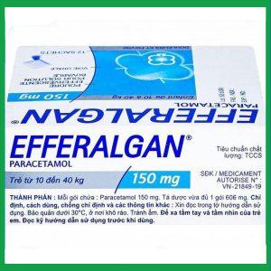 Nhà Thuốc Tiến Thành - Bột sủi Efferalgan 150mg giảm đau hạ sốt (hộp 12 gói) 2 Nhà Thuốc Tiến Thành - bot sui efferalgan 150mg 2