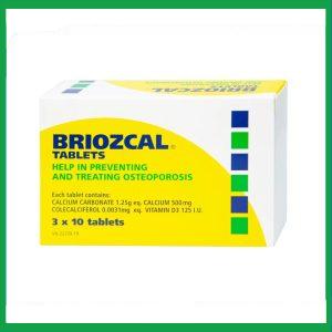 Thuốc Briozcal Bridge Healthcare dự phòng và điều trị thiếu hụt calci, vitamin D3 (3 vỉ x 10 viên)
