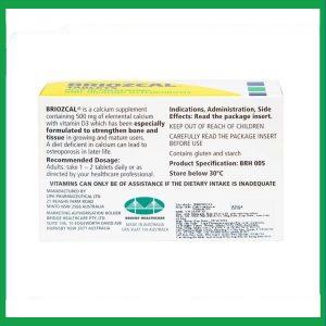 Nhà Thuốc Tiến Thành - Thuốc Briozcal Bridge Healthcare dự phòng và điều trị thiếu hụt calci, vitamin D3 (3 vỉ x 10 viên) 1 Nhà Thuốc Tiến Thành - briozcal4
