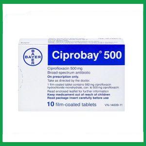 Thuốc Ciprobay 500mg Bayer điều trị nhiễm trùng (Hộp 1 vỉ x 10 viên)