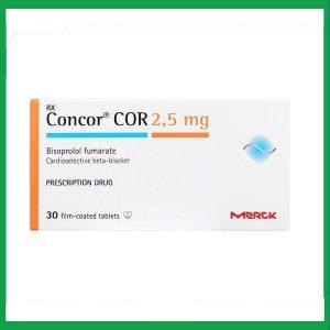 Thuốc Concor Cor 2.5mg Merck điều trị suy tim mãn tính (3 vỉ x 10 viên)