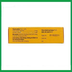 Nhà Thuốc Tiến Thành - Thuốc Danapha - Trihex 2 điều trị hỗ trợ hội chứng Parkinson, giảm hội chứng ngoại tháp (5 vỉ x 20 viên) 2 Nhà Thuốc Tiến Thành - danpha trihex 2