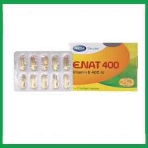 Thuốc Enat 400 MEGA We care điều trị và dự phòng tình trạng thiếu Vitamin E (3 vỉ x 10 viên)