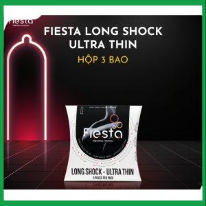 Fiesta Long Shock 3 cái - Bao cao su kéo dài, siêu mỏng