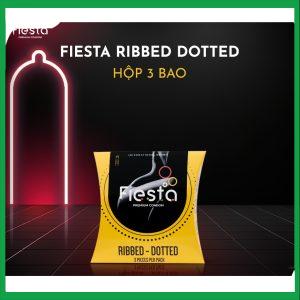 Bao cao su Fiesta Ribbed Dotted 3 cái gân, gai, bo đầu 3 IN 1