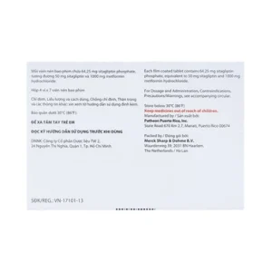 Nhà Thuốc Tiến Thành - Viên nén Janumet 50mg/1000mg MSD hỗ trợ chế độ ăn kiêng, cải thiện kiểm soát đường huyết tuýp 2 (4 vỉ x 7 viên) 1 Nhà Thuốc Tiến Thành - janumet 50 1000 1