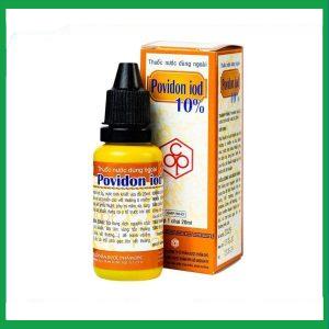 Thuốc nước dùng ngoài Povidon Iod 10% sát khuẩn vết thương ô nhiễm và da (20ml)