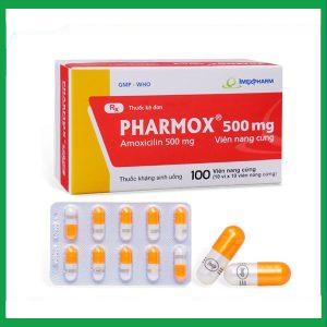 Viên nang cứng Pharmox 500mg điều trị các trường hợp nhiễm khuẩn (10 vỉ x 10 viên)