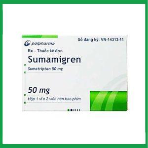 Thuốc Sumamigren 50 PolPharma điều trị đau nửa đầu (1 vỉ x 2 viên)