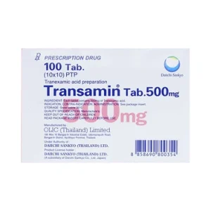 Transamin Tab.500mg Daiichi điều trị bệnh bạch huyết, thiếu máu không tái tạo (10 vỉ x 10 viên)