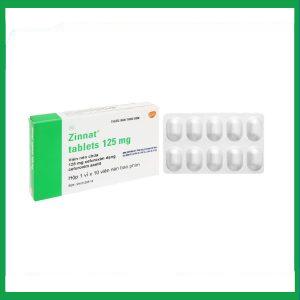 Thuốc Zinnat tablets 125mg điều trị các chứng nhiễm khuẩn (1 vỉ x 10 viên)